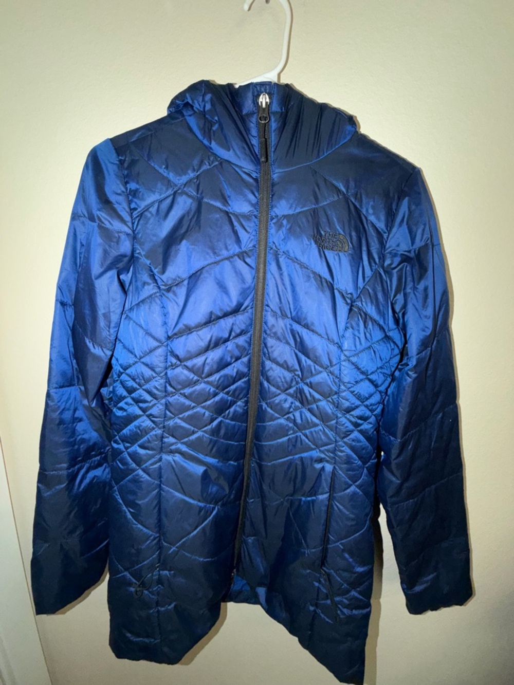 The North Face Women's Blue Quilted Hooded Puffer Jacket